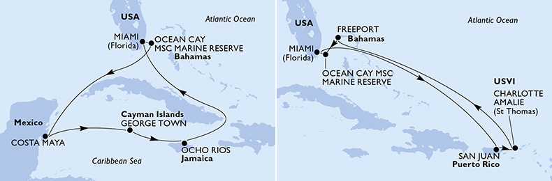 Miami e crociere ai Caraibi con MSC Seaside