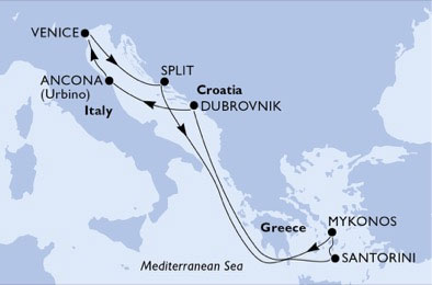 Crociera Italia, Grecia, Croazia con MSC Sinfonia